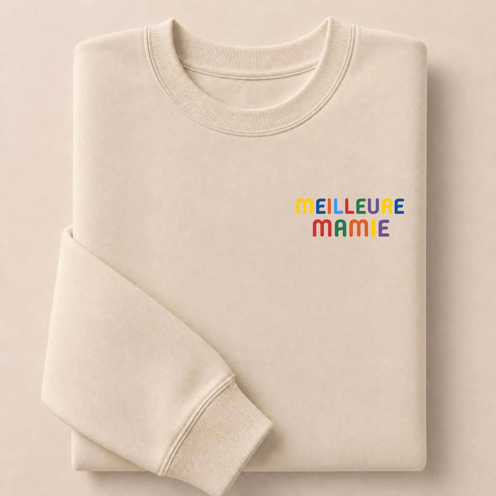 Pull personnalisé Meilleure Mamie Sweatshirt / Beige / S