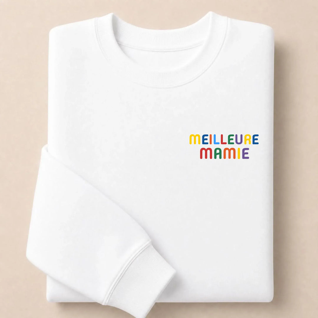 Pull personnalisé Meilleure Mamie Sweatshirt / Blanc / S