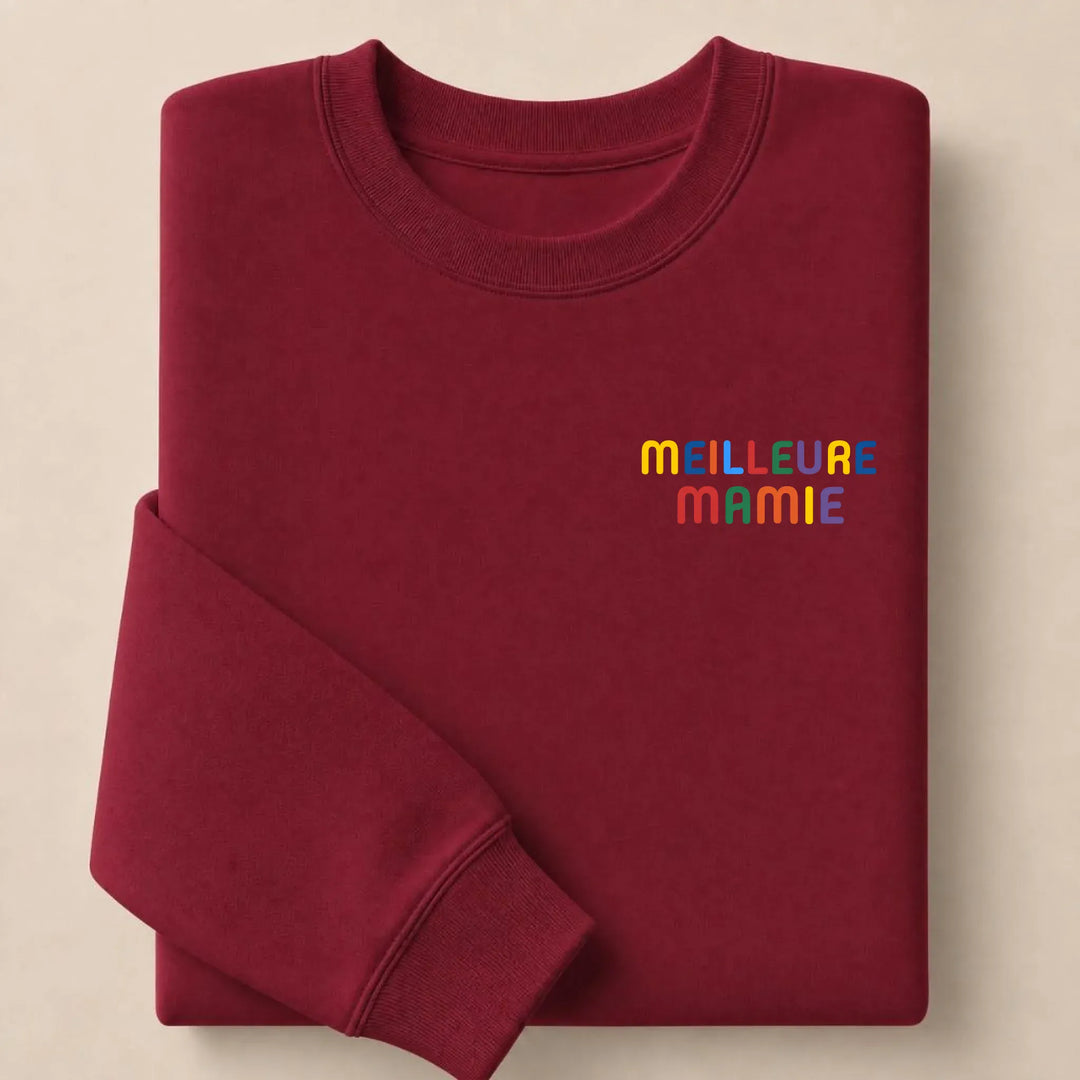 Pull personnalisé Meilleure Mamie Sweatshirt / Bordeaux / S