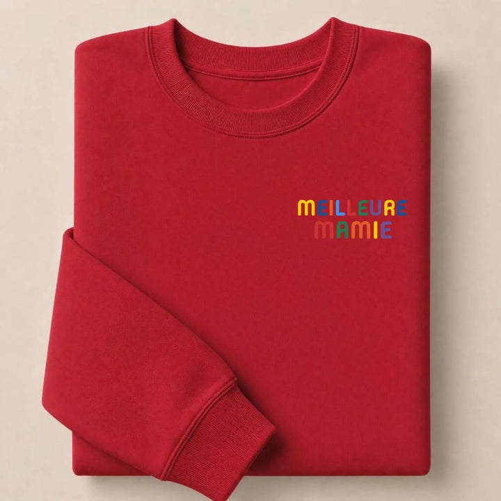 Pull personnalisé Meilleure Mamie Sweatshirt / Rouge / S