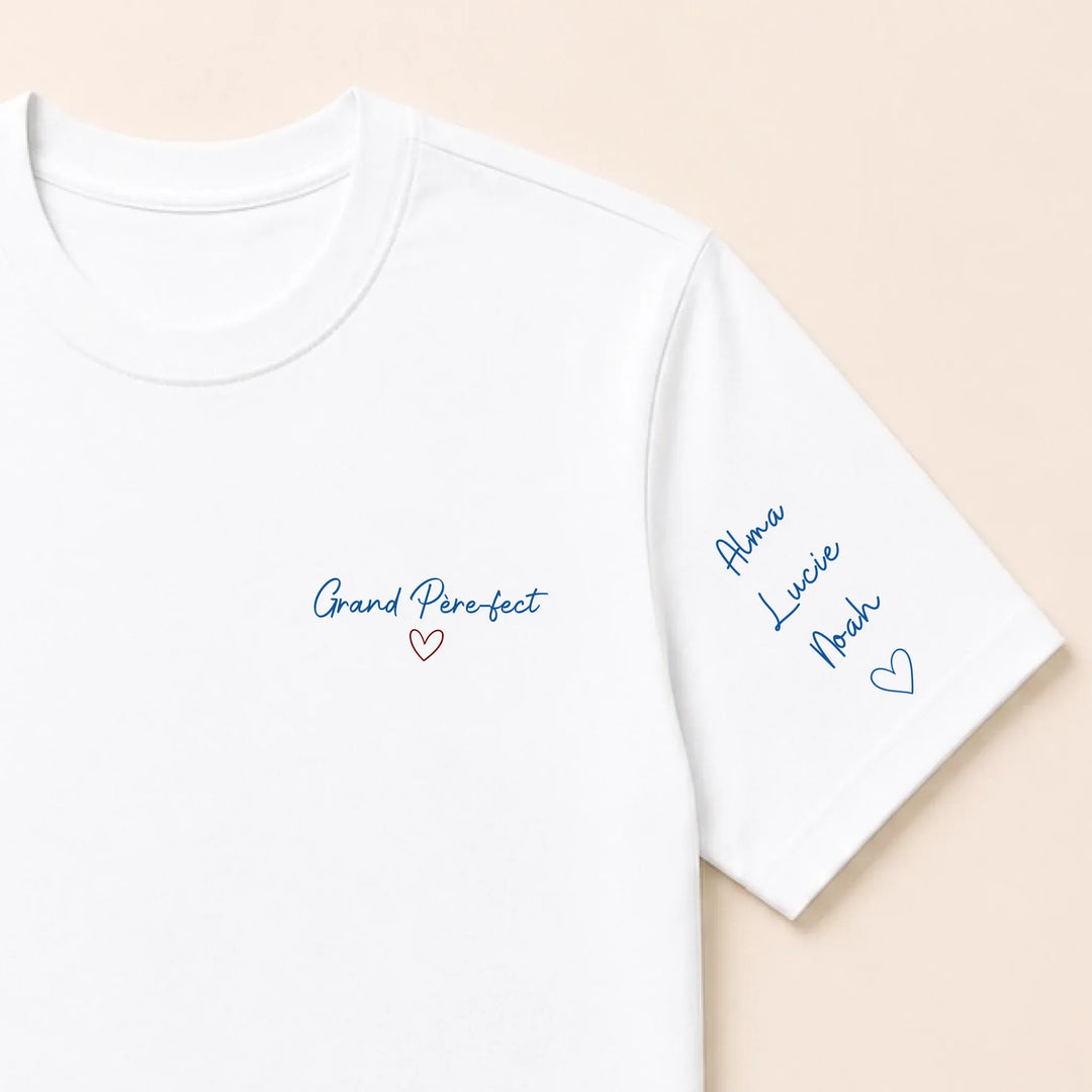 T-shirt personnalisé brodé - Grand Père-fect T-shirt / Blanc / S