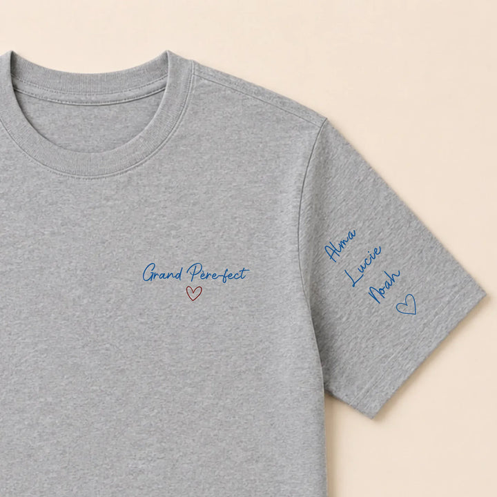 T-shirt personnalisé brodé - Grand Père-fect T-shirt / Gris / S