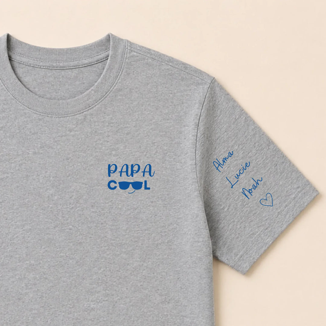 T-shirt personnalisé broderie - Papa cool T-shirt / Gris / S