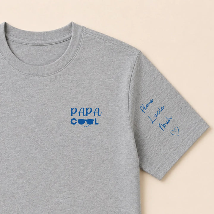 T-shirt personnalisé broderie - Papa cool T-shirt / Gris / S