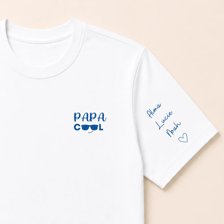 T-shirt personnalisé broderie - Papa cool T-shirt / Blanc / S