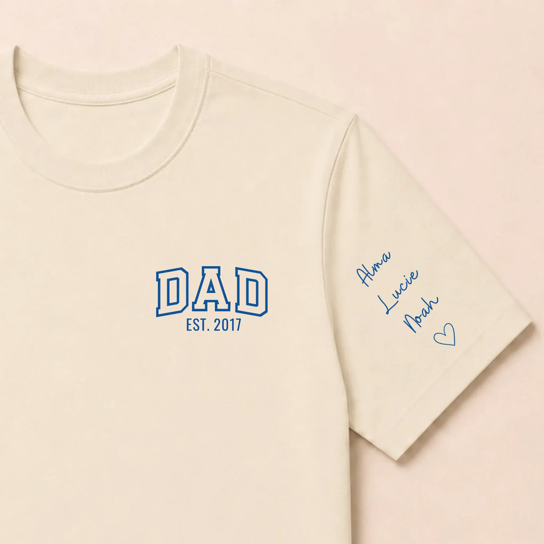 T-shirt brodé personnalisé - DAD Est T-shirt / Beige / S