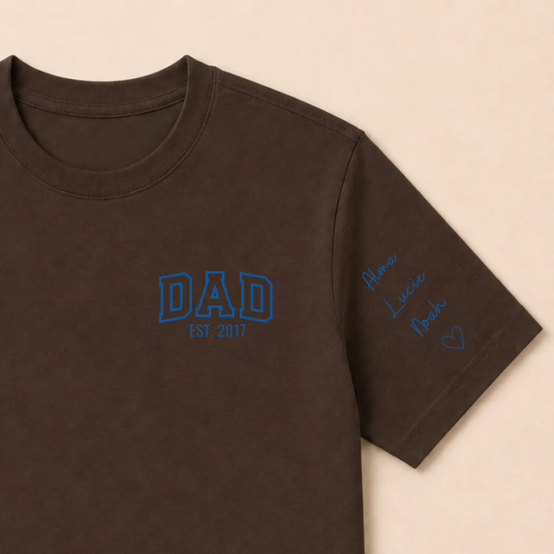 T-shirt brodé personnalisé - DAD Est T-shirt / Marron / S