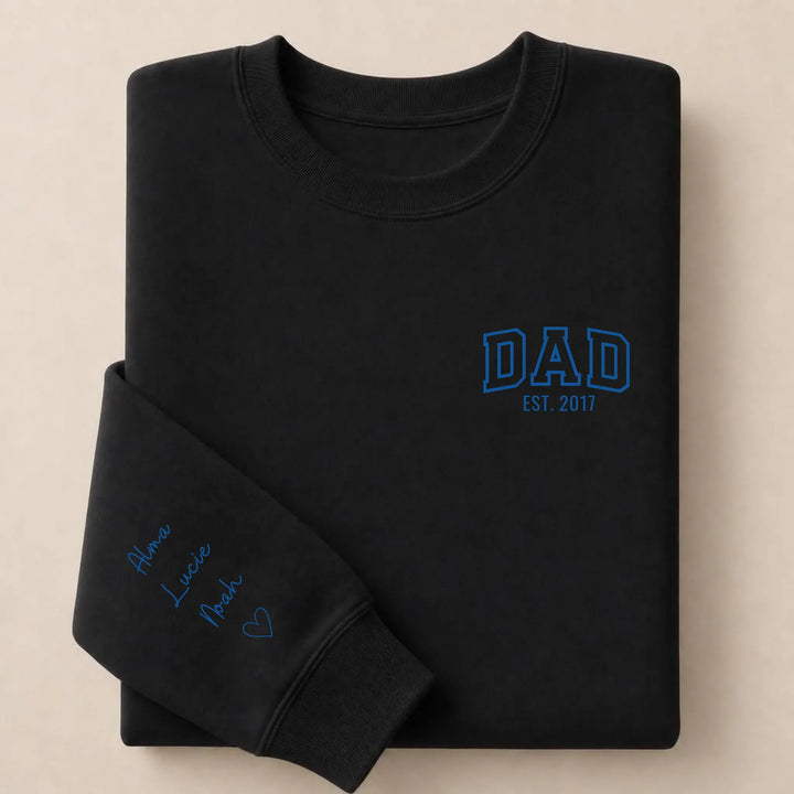 T-shirt brodé personnalisé - DAD Est Sweatshirt / Noir / S