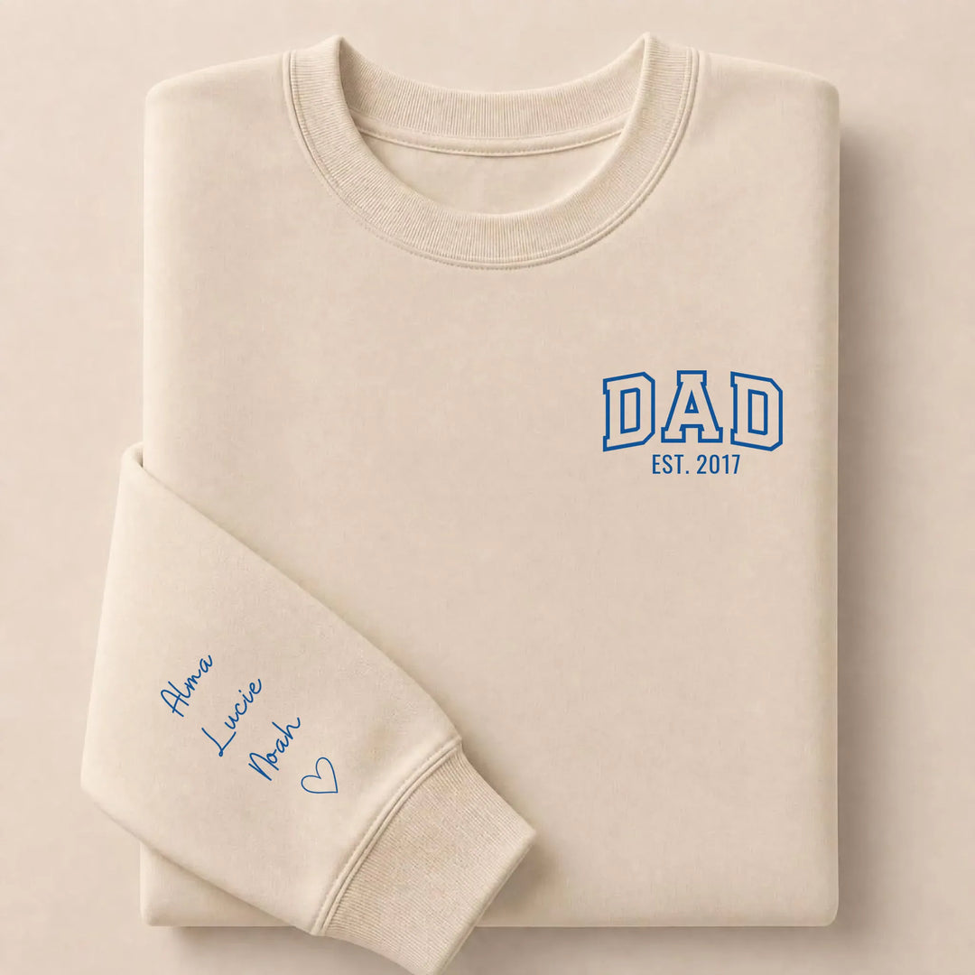 T-shirt brodé personnalisé - DAD Est Sweatshirt / Beige / S