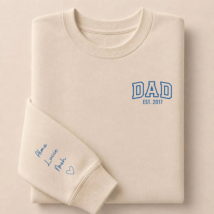 T-shirt brodé personnalisé - DAD Est Sweatshirt / Beige / S