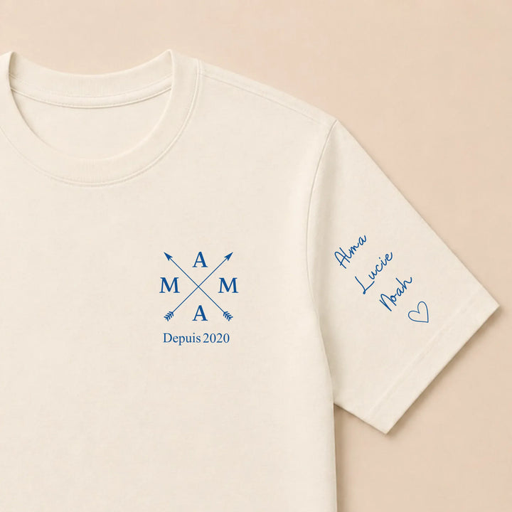 T-shirt personnalisé brodé - MAMA depuis T-shirt / Naturel / S