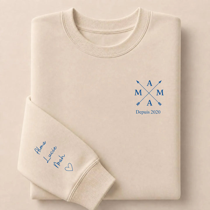 T-shirt personnalisé brodé - MAMA depuis Sweatshirt / Beige / S