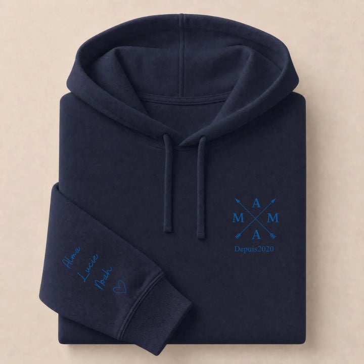 T-shirt personnalisé brodé - MAMA depuis Sweat à capuche / Marine / S
