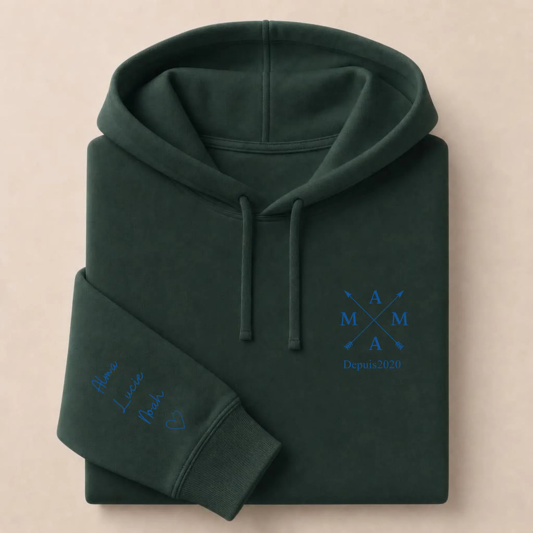 T-shirt personnalisé brodé - MAMA depuis Sweat à capuche / Forest / S