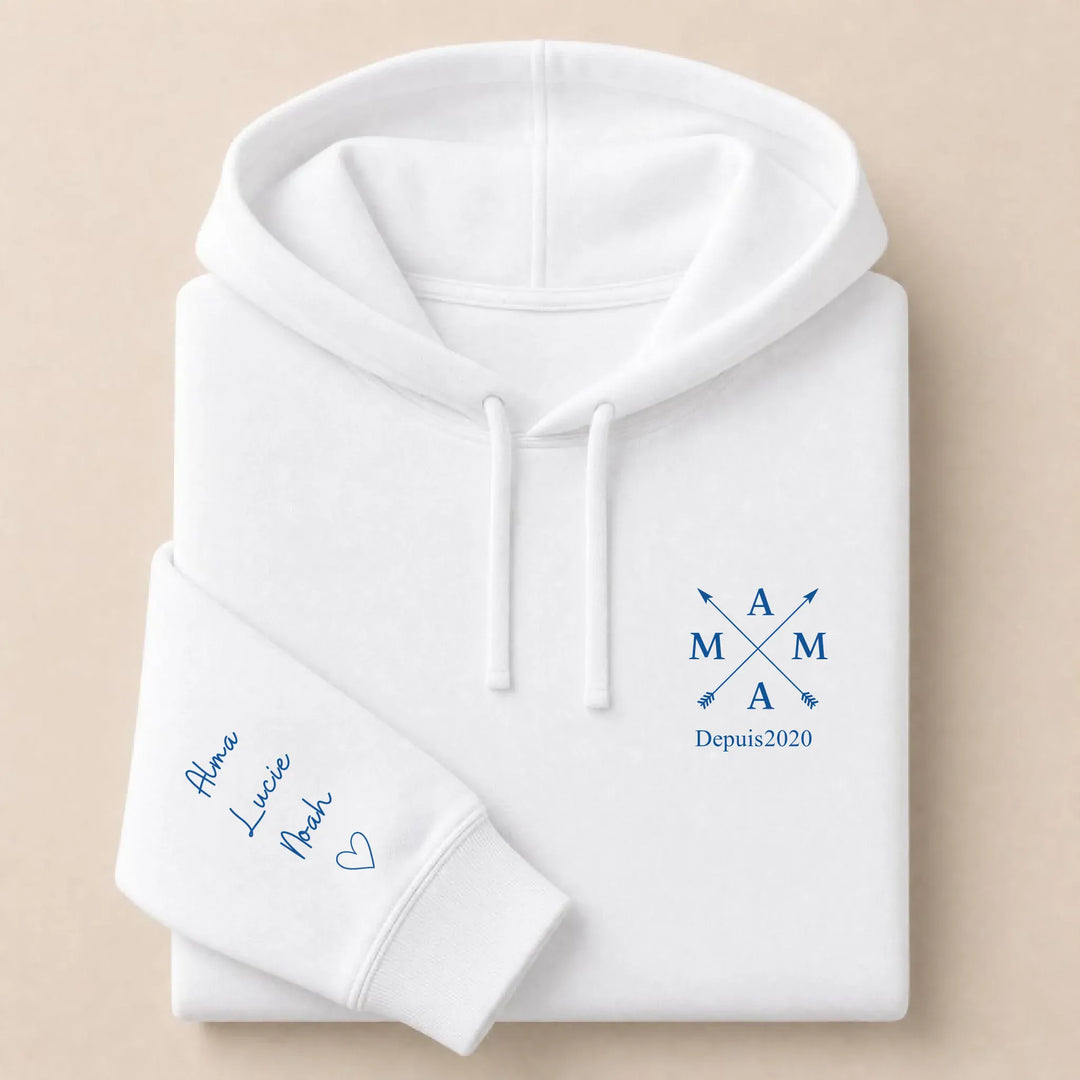 T-shirt personnalisé brodé - MAMA depuis Sweat à capuche / Blanc / S