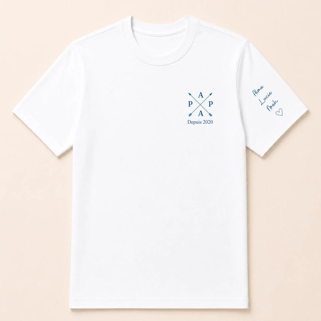 T-shirt personnalisé brodé - PAPA depuis