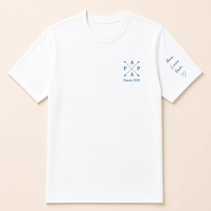 T-shirt personnalisé brodé - PAPA depuis