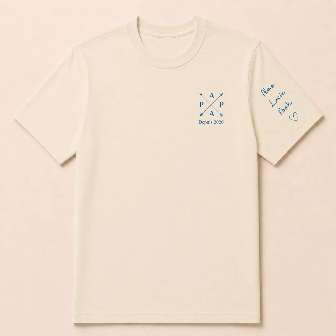T-shirt personnalisé brodé - PAPA depuis