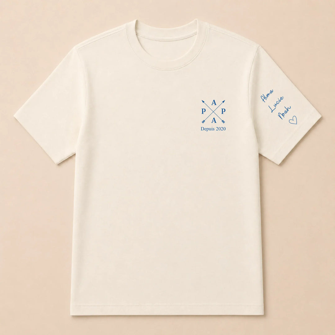 T-shirt personnalisé brodé - PAPA depuis