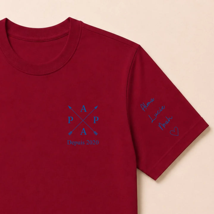 T-shirt personnalisé brodé - PAPA depuis