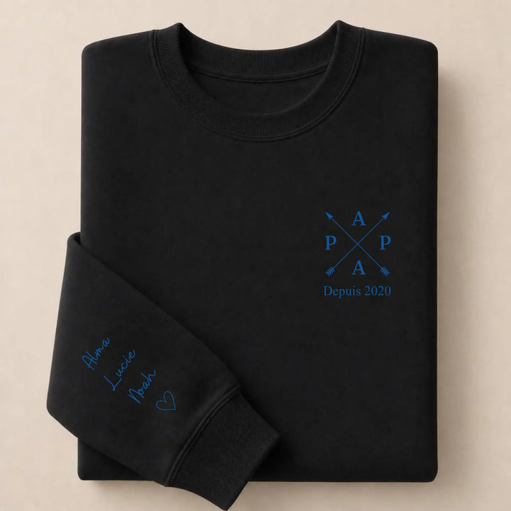 T-shirt personnalisé brodé - PAPA depuis Sweatshirt / Noir / S