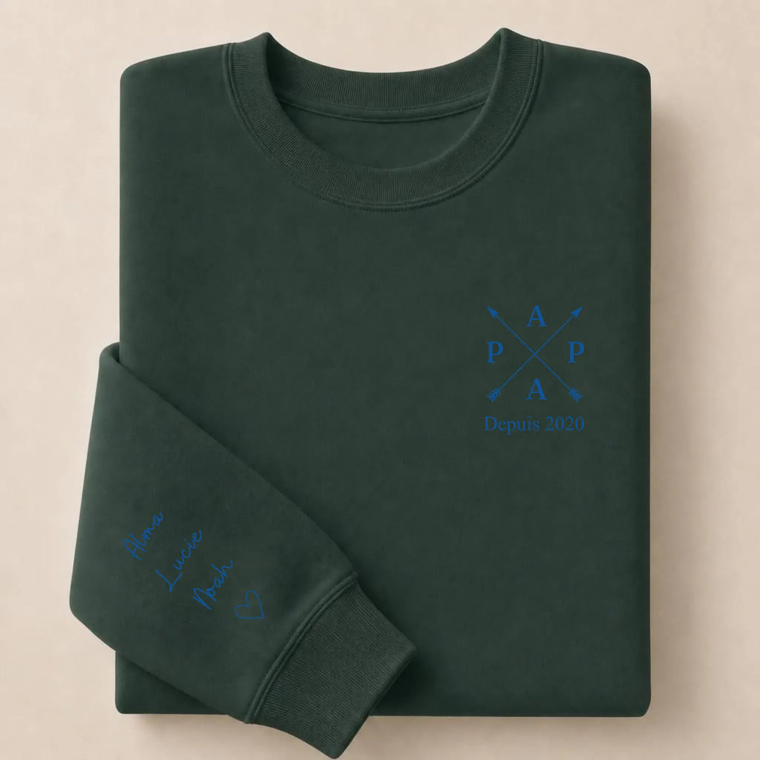 T-shirt personnalisé brodé - PAPA depuis Sweatshirt / Forest / S