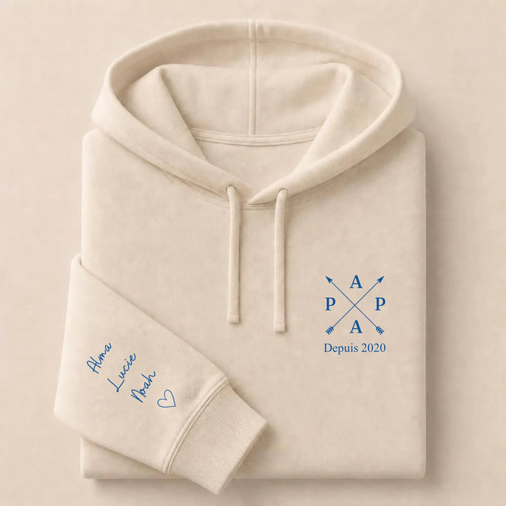 T-shirt personnalisé brodé - PAPA depuis Sweat à capuche / Beige / S