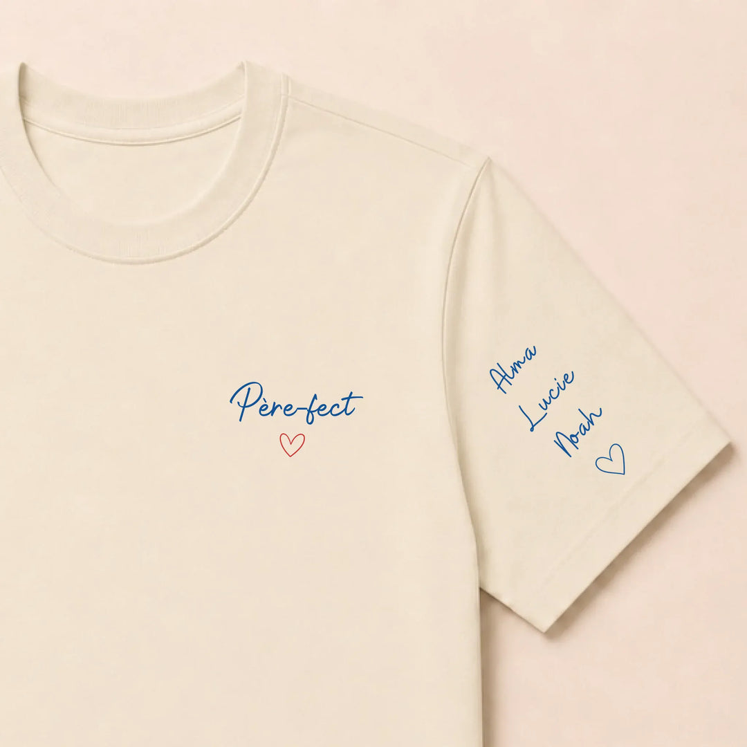 T-shirt personnalisé Brodé - Père-fect T-shirt / Beige / S