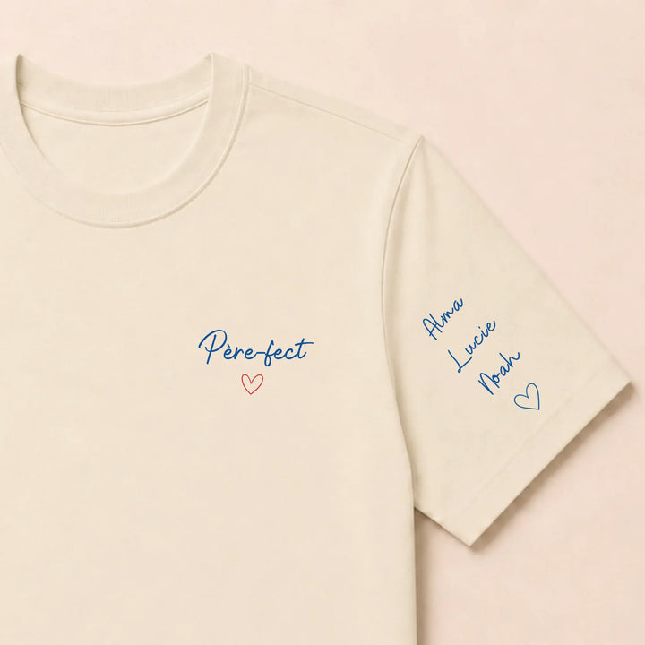 T-shirt personnalisé Brodé - Père-fect T-shirt / Beige / S