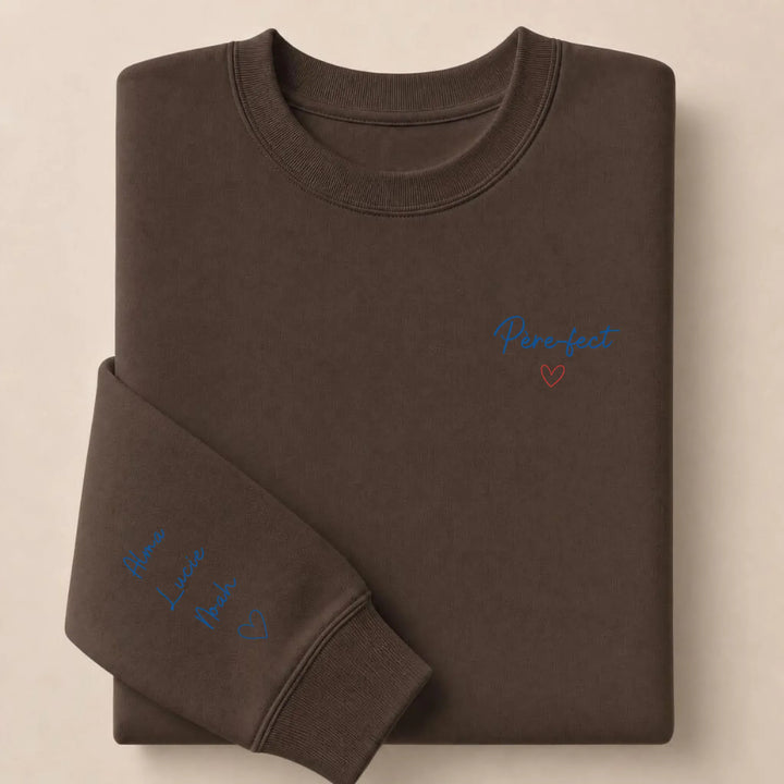 T-shirt personnalisé Brodé - Père-fect Sweatshirt / Marron / S