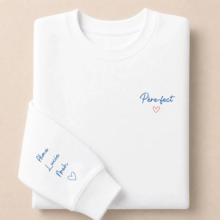 T-shirt personnalisé Brodé - Père-fect Sweatshirt / Blanc / S