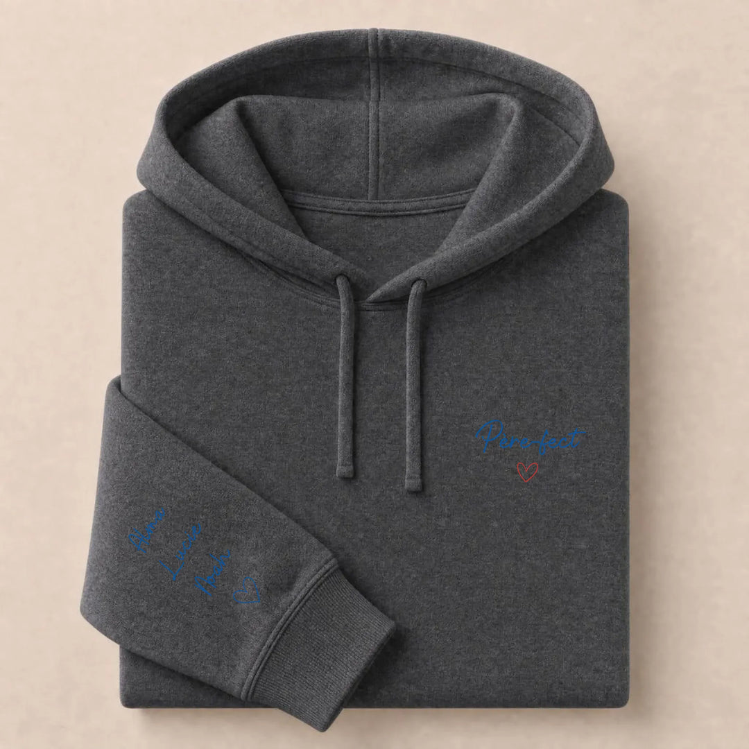 T-shirt personnalisé Brodé - Père-fect Sweat à capuche / Gris Foncé / S