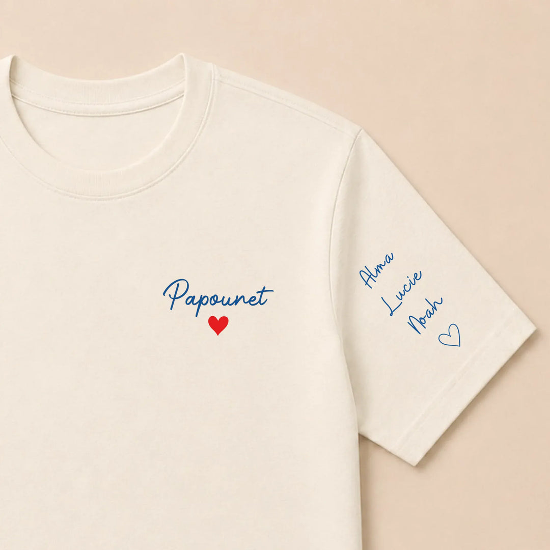 T-shirt personnalisé brodé - Papounet T-shirt / Naturel / S