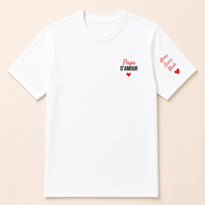 T-shirt personnalisé brodé - Papa d'amour