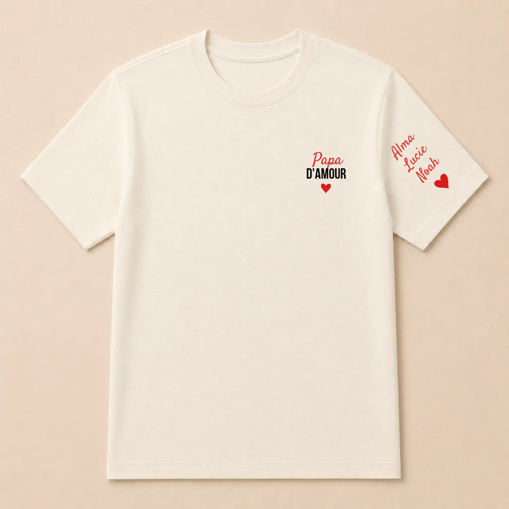 T-shirt personnalisé brodé - Papa d'amour