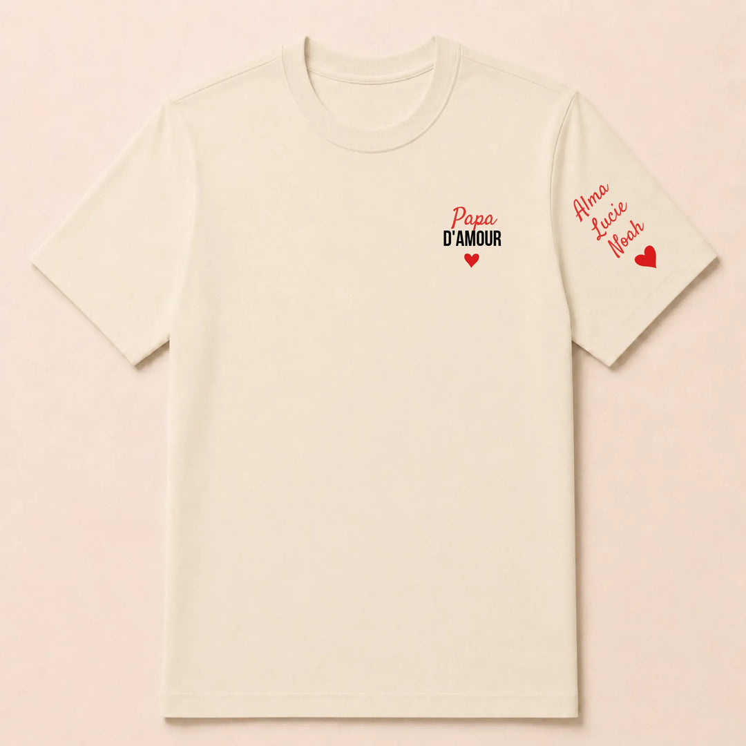 T-shirt personnalisé brodé - Papa d'amour