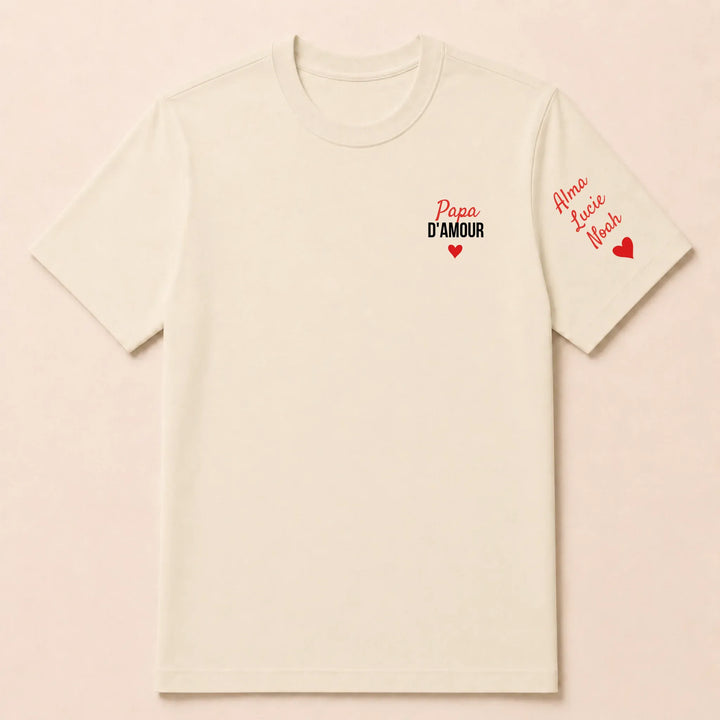 T-shirt personnalisé brodé - Papa d'amour