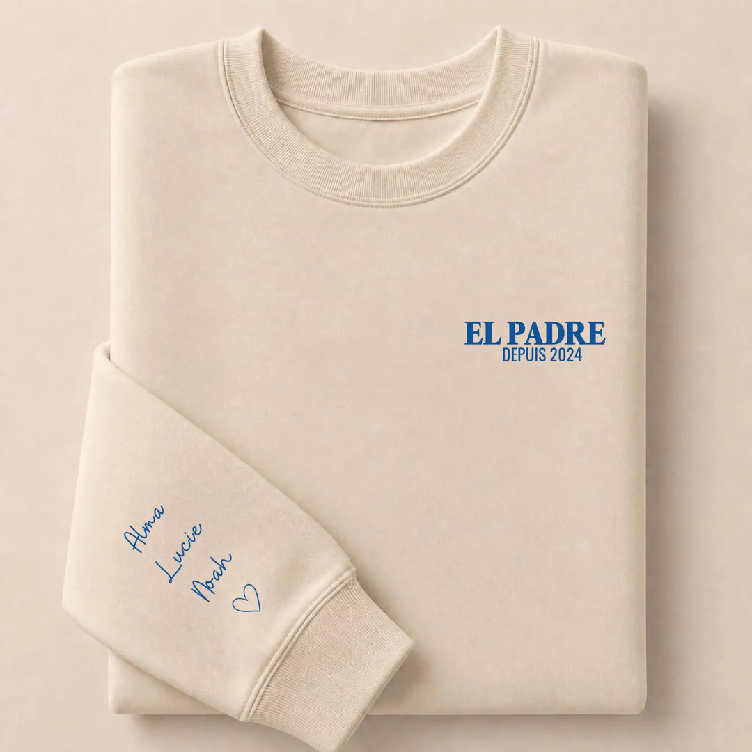 T-shirt personnalisé brodé - EL PADRE Sweatshirt / Beige / S