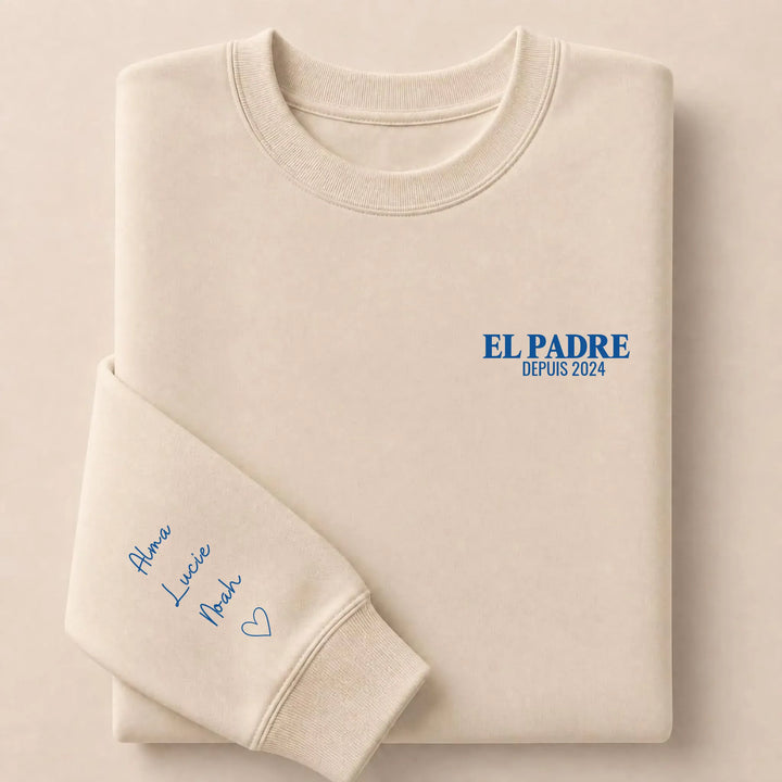 T-shirt personnalisé brodé - EL PADRE Sweatshirt / Beige / S
