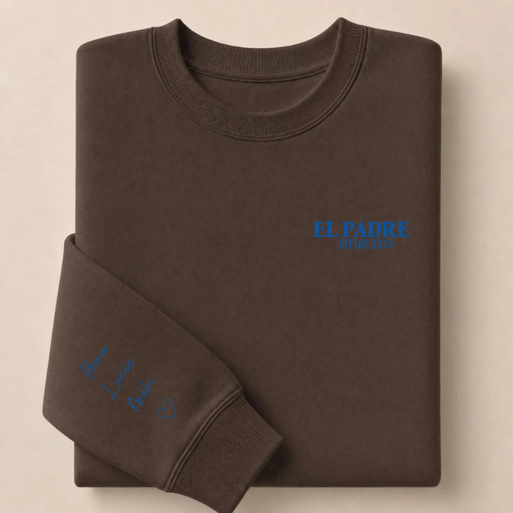 T-shirt personnalisé brodé - EL PADRE Sweatshirt / Marron / S