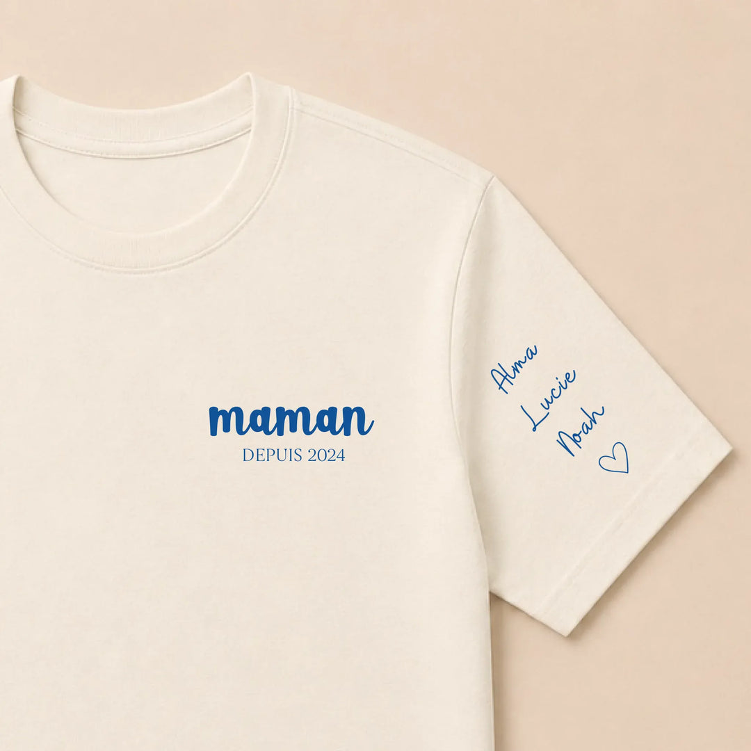 T-shirt maman Depuis Brodé T-shirt / Naturel / S