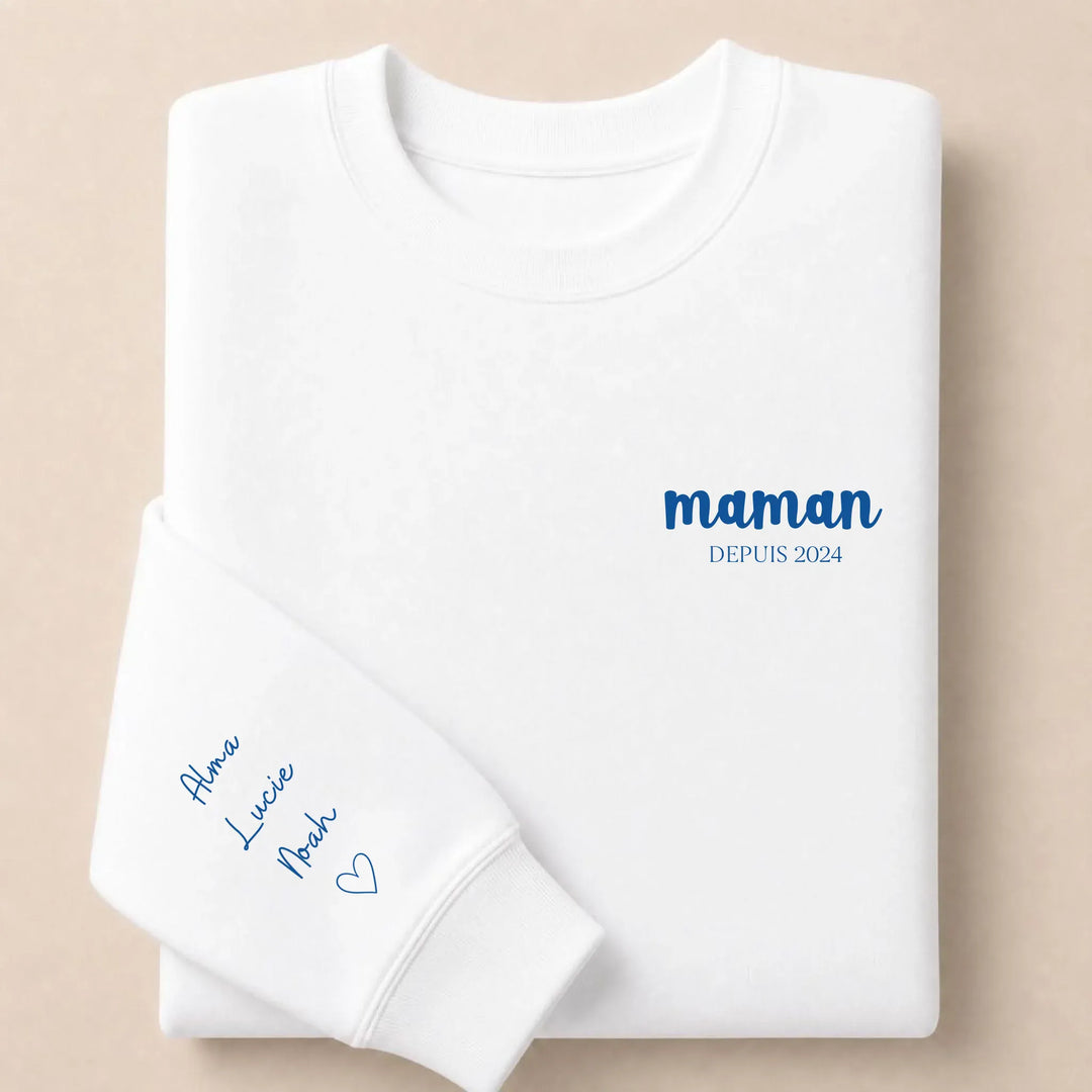 T-shirt maman Depuis Brodé Sweatshirt / Blanc / S