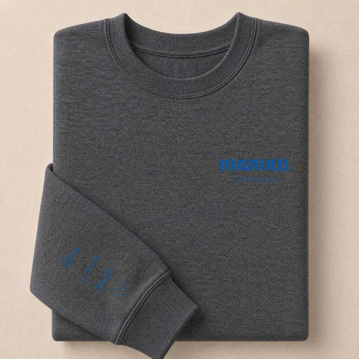 T-shirt maman Depuis Brodé Sweatshirt / Gris Foncé / S