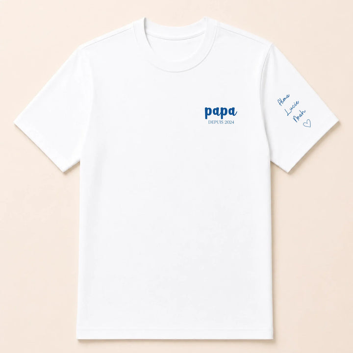 T shirt papa depuis brodé