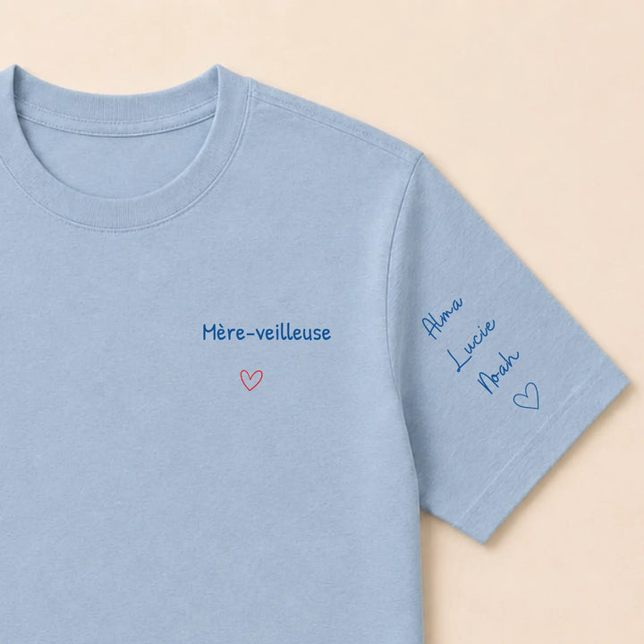 Sweat Mère-veilleuse T-shirt / Bleu clair / S