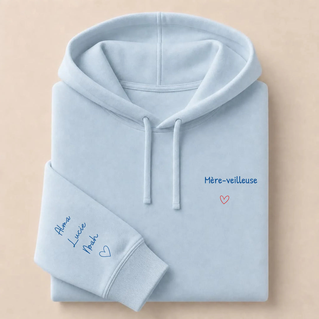 Sweat Mère-veilleuse Sweat à capuche / Bleu Clair / S