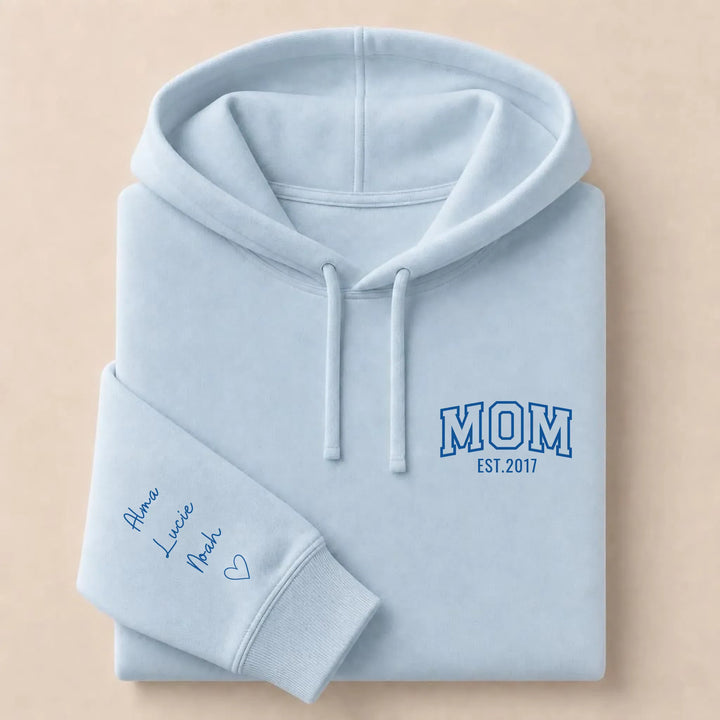 Sweat mom Sweat à capuche / Bleu Clair / S