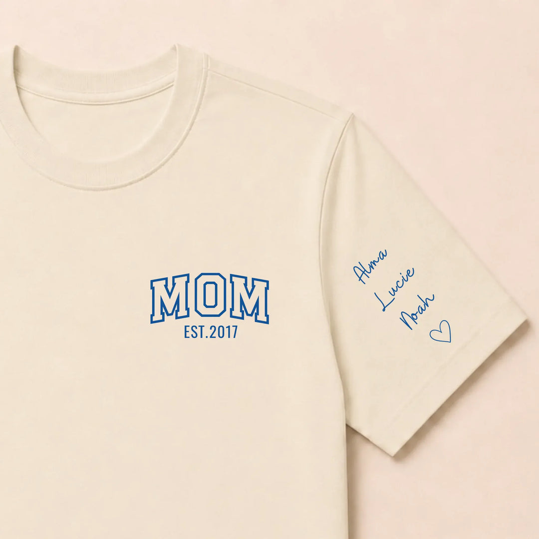 Sweat mom T-shirt / Beige / S