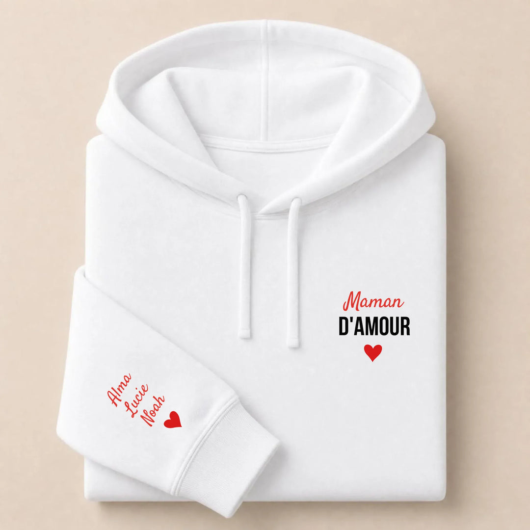 Sweat à capuche maman d'amour Sweat à capuche / Blanc / S