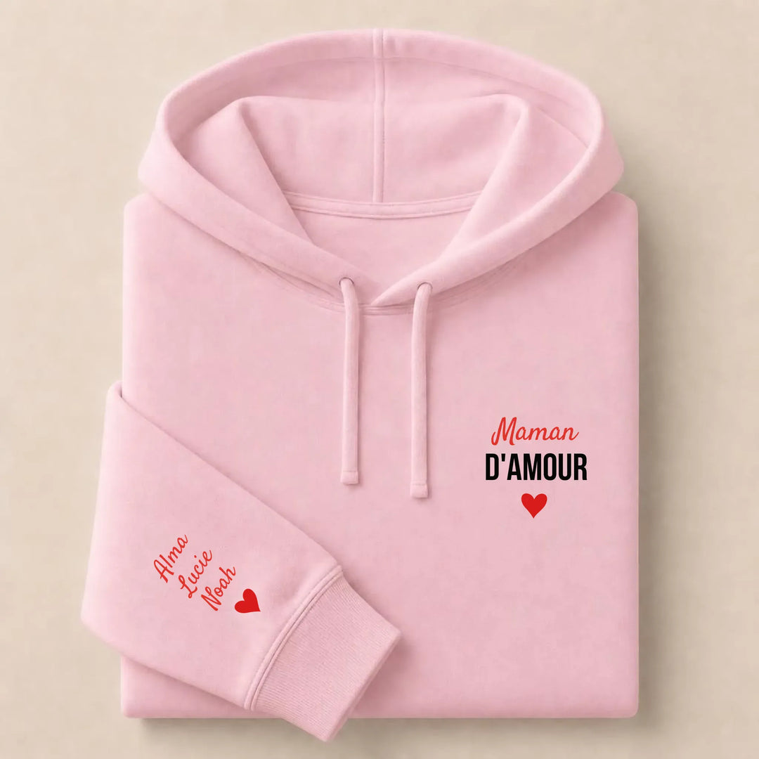 Sweat à capuche maman d'amour Sweat à capuche / Rose Clair / S